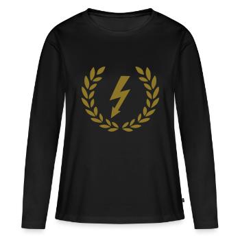 Blitz - Frauen Premium Bio Langarmshirt - Schwarz - Vorne - Julia (174cm)