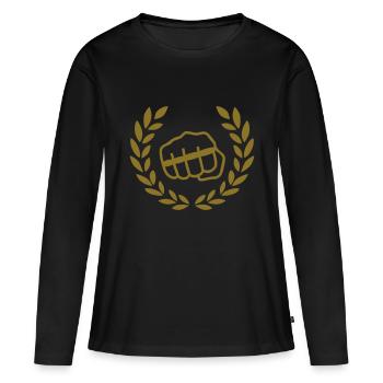 brass knuckles - Women's Premium Organic Long Sleeve Shirt - black - Front - Julia (174cm)