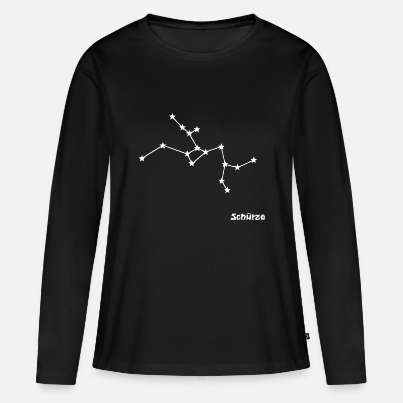Sternzeichen Schütze - Frauen Premium Bio Langarmshirt - Schwarz