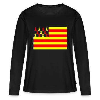 drapeau breton catalan - T-shirt manches longues Premium bio Femme - noir - Devant - Julia (174cm)