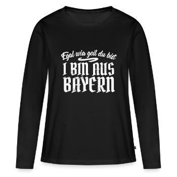 Bayern Geil Bayer Lustig Freistaat Oberbayern - Frauen Premium Bio Langarmshirt - Schwarz - Vorne - Julia (174cm)