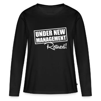 Retired - T-shirt manches longues Premium bio Femme - noir - Devant - Julia (174cm)