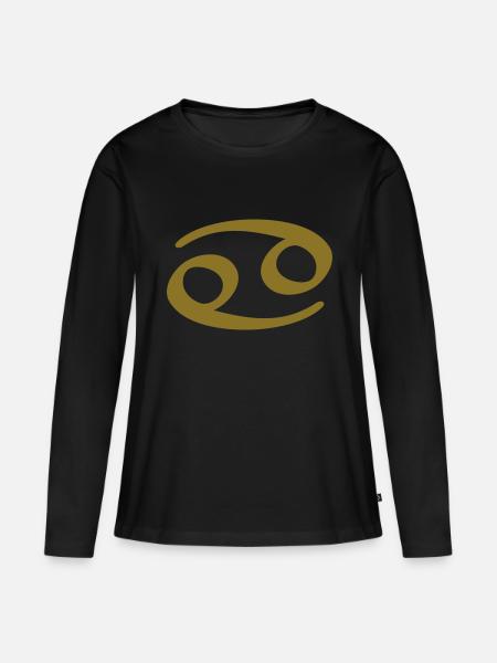 Krebs Tierkreiszeichen Astrologie Sternzeichen - Frauen Premium Bio Langarmshirt - Schwarz