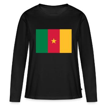 Drapeau Cameroun - Cameroon flag - Kamerun flagge - T-shirt manches longues Premium bio Femme - noir - Devant - Julia (174cm)