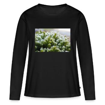Coup de macro nature mousse - T-shirt manches longues Premium bio Femme - noir - Devant - Julia (174cm)