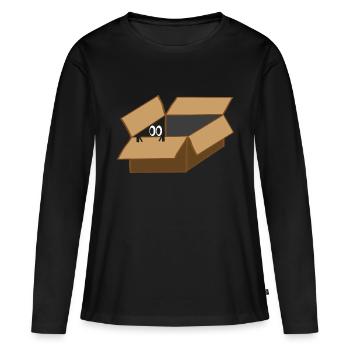 Agent Eye dans le carton - T-shirt manches longues Premium bio Femme - noir - Devant - Julia (174cm)
