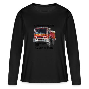 ccf speichern oder untergehen - Frauen Premium Bio Langarmshirt - Schwarz - Vorne - Julia (174cm)