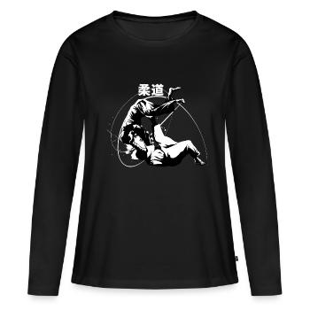 judo - T-shirt manches longues Premium bio Femme - noir - Devant - Julia (174cm)
