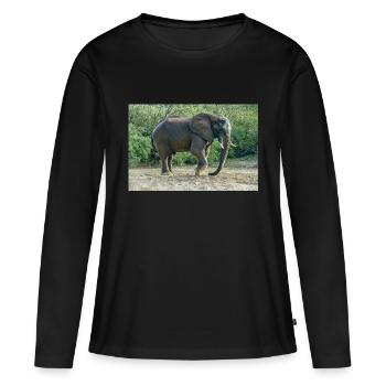 L’éléphant piétinait le pied dans le sable. - T-shirt manches longues Premium bio Femme - noir - Devant - Julia (174cm)