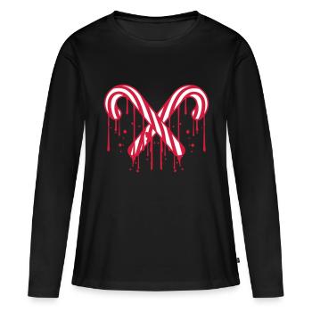2 gouttes de graffiti font fondre le timbre - T-shirt manches longues Premium bio Femme - noir - Devant - Julia (174cm)