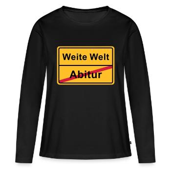Fin Ortsschild - école secondaire - T-shirt manches longues Premium bio Femme - noir - Devant - Julia (174cm)