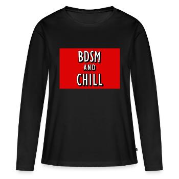 BDSM et affiche Chill - T-shirt manches longues Premium bio Femme - noir - Devant - Julia (174cm)