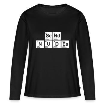 ringard envoyer des nus - T-shirt manches longues Premium bio Femme - noir - Devant - Julia (174cm)
