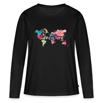 Aventure - T-shirt manches longues Premium bio Femme - noir - Devant - Julia (174cm)