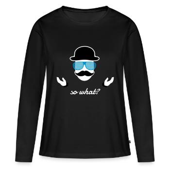 so what donc ce que sir - T-shirt manches longues Premium bio Femme - noir - Devant - Julia (174cm)
