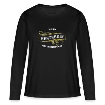 Rentnerin aus Leidenschaft - Frauen Premium Bio Langarmshirt - Schwarz - Vorne - Julia (174cm)