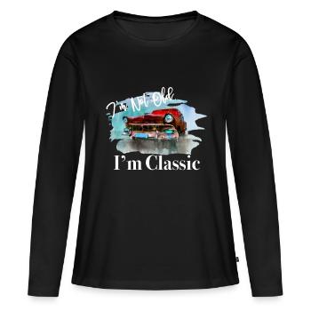 Je ne suis pas vieux je suis classique - T-shirt manches longues Premium bio Femme - noir - Devant - Julia (174cm)
