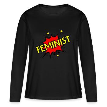 Feminist - Women's Premium Organic Long Sleeve Shirt - black - Front - Julia (174cm)