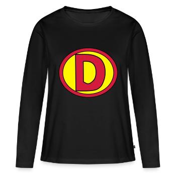 Super, Superheld, Superheldin, Hero, D - Women's Premium Organic Long Sleeve Shirt - black - Front - Julia (174cm)