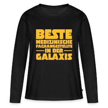 Beste Medizinische Fachangestellte In Der Galaxis - Frauen Premium Bio Langarmshirt - Schwarz - Vorne - Julia (174cm)