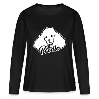 Caniche - T-shirt manches longues Premium bio Femme - noir - Devant - Julia (174cm)