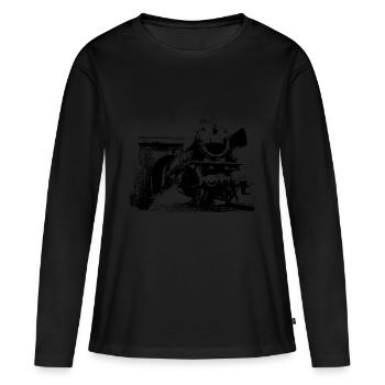 Locomotive à vapeur - T-shirt manches longues Premium bio Femme - noir - Devant - Julia (174cm)