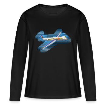 Plane - Women's Premium Organic Long Sleeve Shirt - black - Front - Julia (174cm)