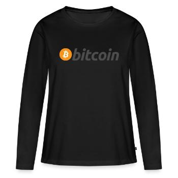Bitcoin - T-shirt manches longues Premium bio Femme - noir - Devant - Julia (174cm)