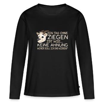 Ziegen Sprueche - Frauen Premium Bio Langarmshirt - Schwarz - Vorne - Julia (174cm)
