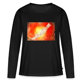 protection buccale divine - T-shirt manches longues Premium bio Femme - noir - Devant - Julia (174cm)