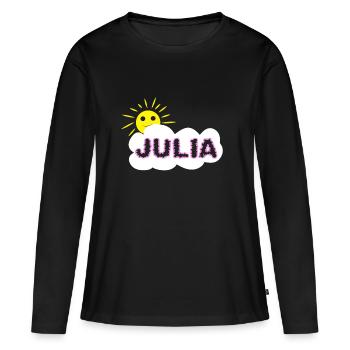 prenom fille cloud JULIA - T-shirt manches longues Premium bio Femme - noir - Devant - Julia (174cm)