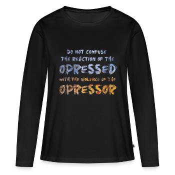 Resistance Phrases - Women's Premium Organic Long Sleeve Shirt - black - Front - Julia (174cm)
