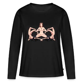 Yoga Erotik nackte Frauen nackt Yoga Yogi - Frauen Premium Bio Langarmshirt - Schwarz - Vorne - Julia (174cm)