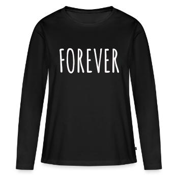 Tshirt Forever, T-shirt forever, pour toujours - T-shirt manches longues Premium bio Femme - noir - Devant - Julia (174cm)