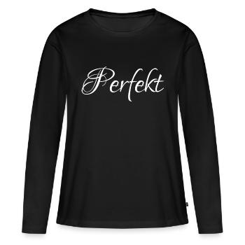 perfekt - Frauen Premium Bio Langarmshirt - Schwarz - Vorne - Julia (174cm)