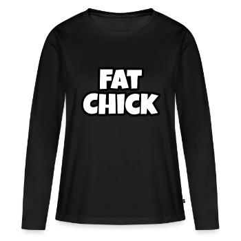 Gros poussin - T-shirt manches longues Premium bio Femme - noir - Devant - Julia (174cm)