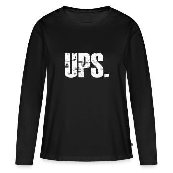Oups malchanceux sort proverbes - T-shirt manches longues Premium bio Femme - noir - Devant - Julia (174cm)