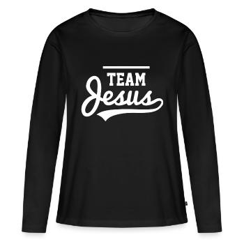 Christliche Sprüche - Frauen Premium Bio Langarmshirt - Schwarz - Vorne - Julia (174cm)