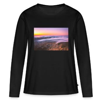 Lever de soleil épique depuis le sommet du mont Olympe - T-shirt manches longues Premium bio Femme - noir - Devant - Julia (174cm)