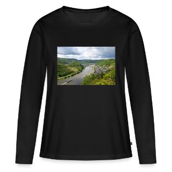 Moselle, Vin, Vignoble, Reil, Panorama - T-shirt manches longues Premium bio Femme - noir - Devant - Julia (174cm)