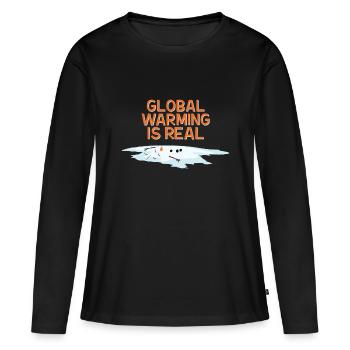 LE RÉCHAUFFEMENT CLIMATIQUE EST RÉEL - T-shirt manches longues Premium bio Femme - noir - Devant - Julia (174cm)