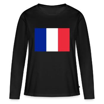 Drapeau français / French flag - T-shirt manches longues Premium bio Femme - noir - Devant - Julia (174cm)