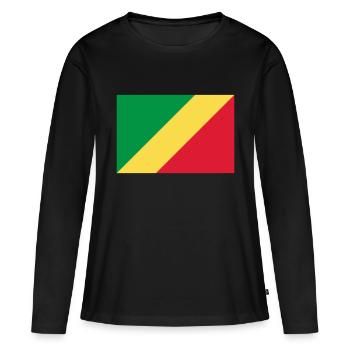 Drapeau Congo / Congo flag - T-shirt manches longues Premium bio Femme - noir - Devant - Julia (174cm)