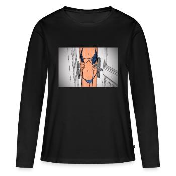 Come in sexy tease Sexting Sexy curvy Comic Pinup - Women's Premium Organic Long Sleeve Shirt - black - Front - Julia (174cm)