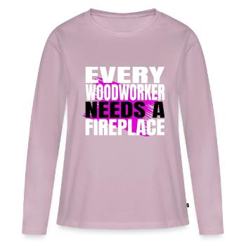 funny woodworking daddesign carpentry - Frauen Premium Bio Langarmshirt - Altrosa - Vorne - Julia (174cm)