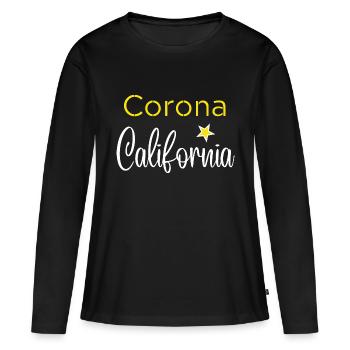Corona California - T-shirt manches longues Premium bio Femme - noir - Devant - Julia (174cm)