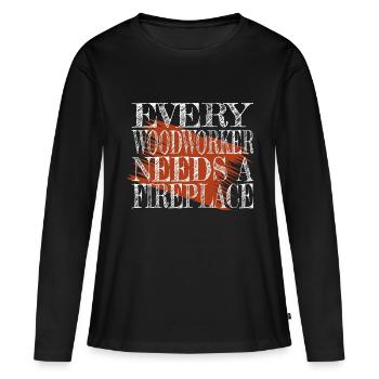 forestier actuel - T-shirt manches longues Premium bio Femme - noir - Devant - Julia (174cm)