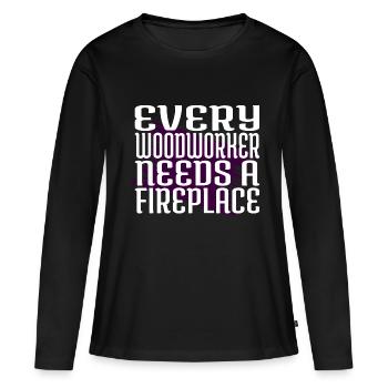 casque de sécurité de blague de menuiserie - T-shirt manches longues Premium bio Femme - noir - Devant - Julia (174cm)