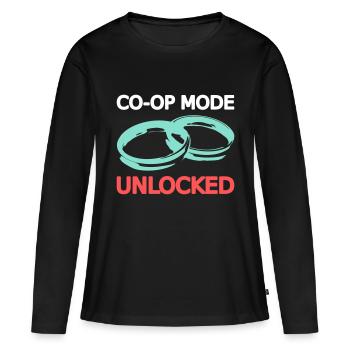 Ehe Hochzeit Ehefrau Ehemann Multiplayer Koop 1 - Frauen Premium Bio Langarmshirt - Schwarz - Vorne - Julia (174cm)