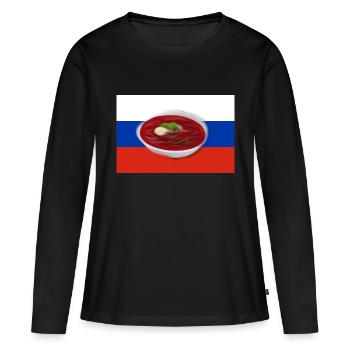 Borschtsch, Russische Suppe - Frauen Premium Bio Langarmshirt - Schwarz - Vorne - Julia (174cm)